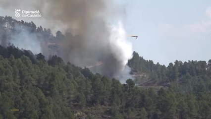 La previsión por fuertes vientos eleva la alerta al máximo en el incendio de Villanueva de Viver