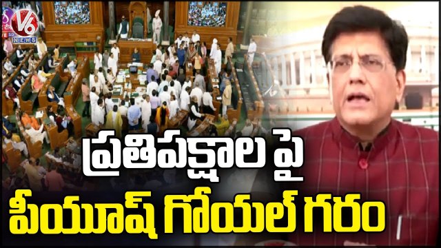 Piyush Goyal slams Opposition for Interrupting Lok Sabha Session | V6 News