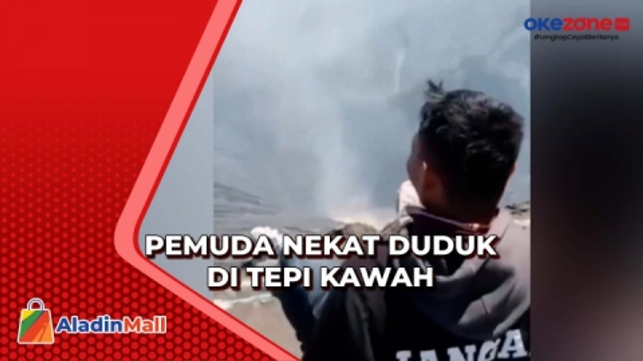 Bikin Gregetan! Video Pemuda Nekat Duduk di Tepi Kawah Gunung Bromo Tuai Kritik Netizen
