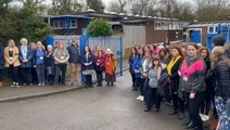 Teachers at Newbury school wear black armbands during protest ahead of Ofsted inspection