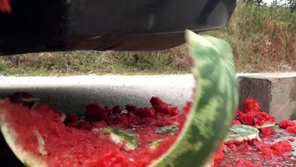 Experiment Car vs M&M ICECREAM vs Watermelon vs Jelly _ Crushing Crunchy & Soft Things by Car