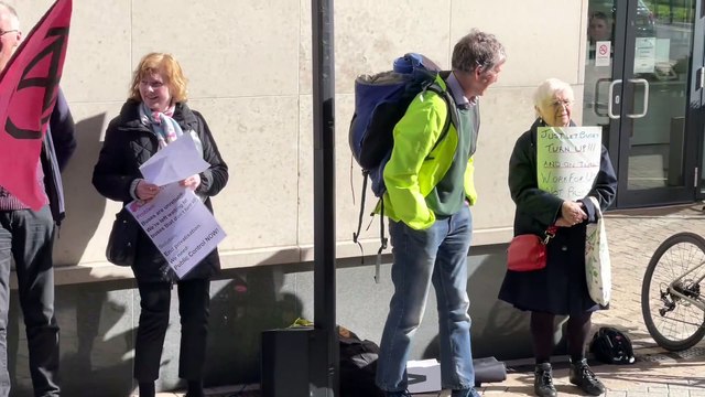 Protesters sing 'someday my bus will come' outside South Yorkshire Mayoral Combined Authority office