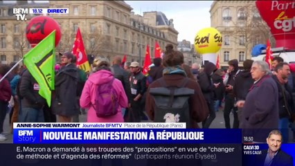 Retraites: nouvelle manifestation place de la République à Paris