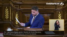 Rufián recuerda a Tamames los antecedentes ultra de diputados de Vox: “¿Sabe por qué partido se presenta?”