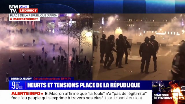 Retraites: Emmanuel Macron affirme que la foule n'a pas de légitimité face au peuple qui s'exprime à travers ses élus , rapporte un participant à la réunion à l'Élysée