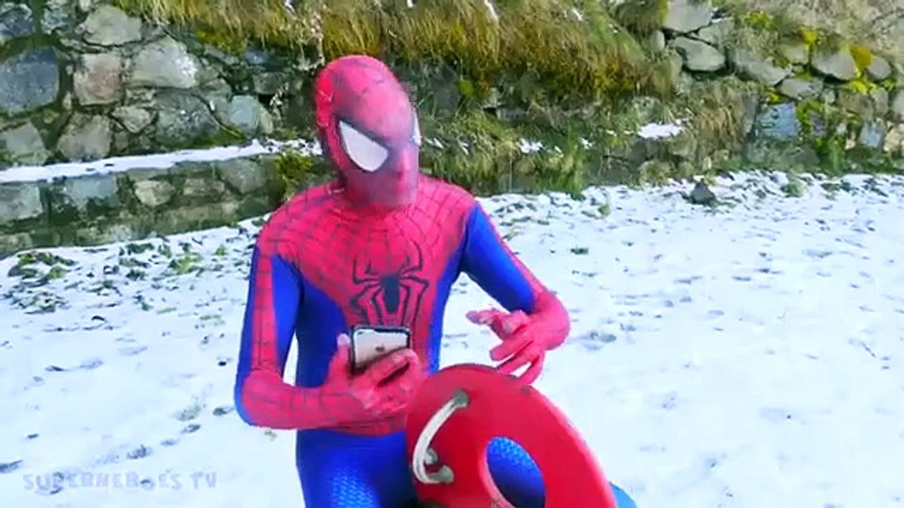 Spiderman vs Frozen Elsa & Spidergirl - Spiderman is Frozen by Elsa! Superheroes Movie in Real Life (Funny)