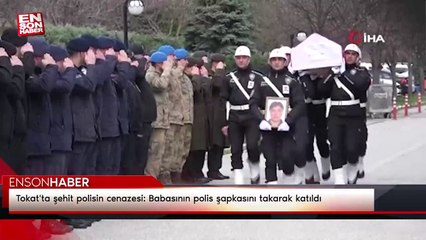 Tokat'ta şehit polisin cenazesi: Babasının polis şapkasını takarak katıldı
