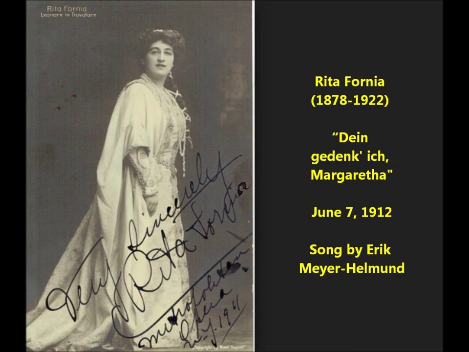 Rita Fornia  - Dein gedenk' ich, Margaretha (1912)