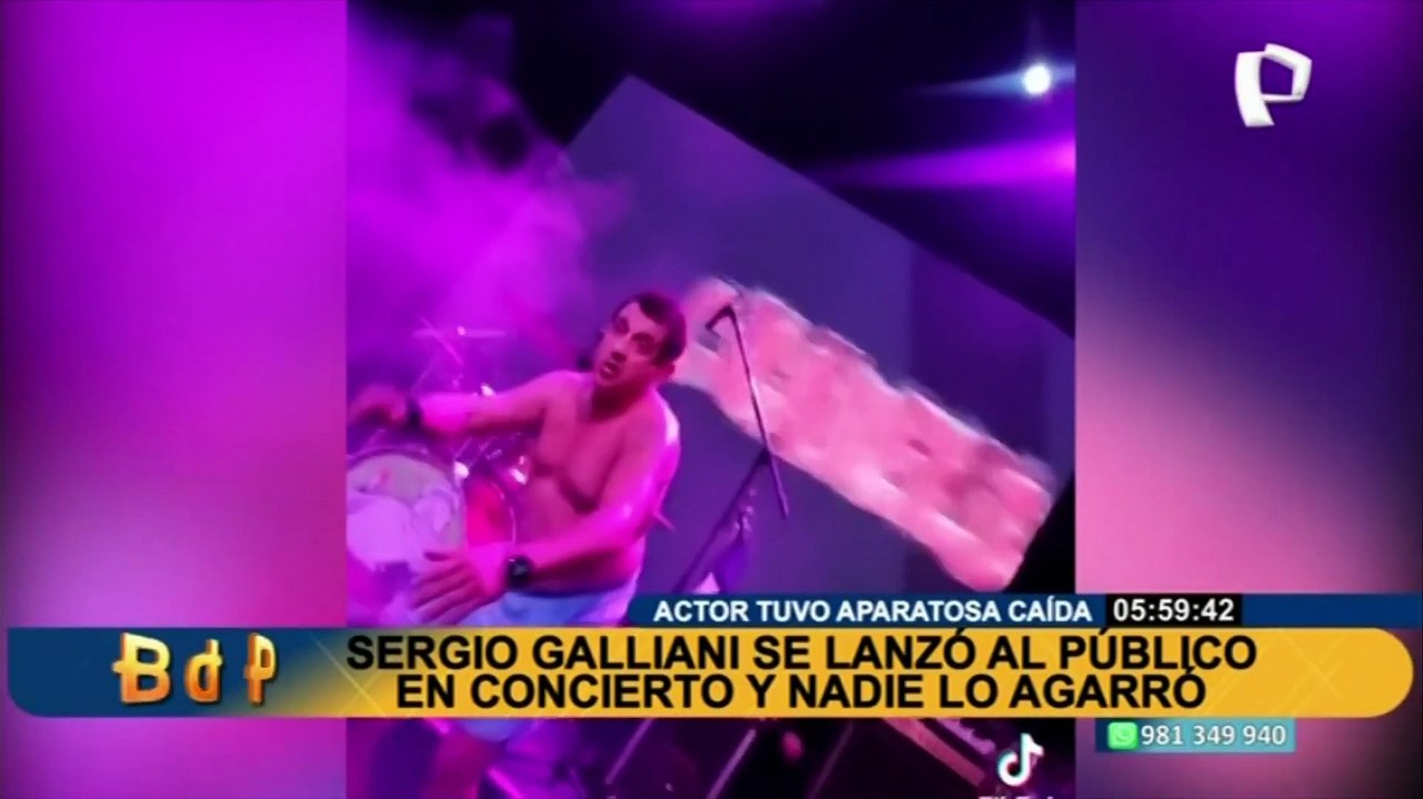 Sergio Galliani tras aparatosa caída en concierto: “no fue para nada grave”