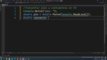 Convertir pies a centímetros en C#