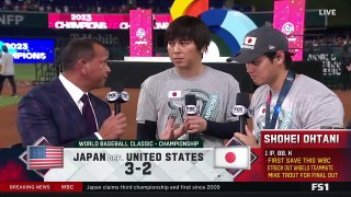 Shohei Ohtani talks matchup against Mike Trout and Japan's WBC championship victory