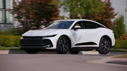 2023 Toyota Crown XLE Oxygen White Driving in the country