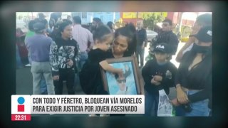 Bloquean Vía Morelos por asesinato del joven Brian Uriel en Ecatepec