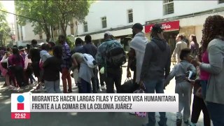 Migrantes hacen largas filas y exigen visa humanitaria en COMAR