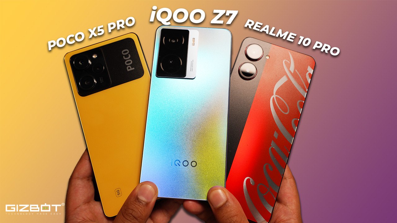 iQOO Z7 vs realme 10 Pro vs Poco X5 Pro  Battery Drain & Performance Test