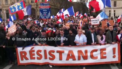 Marche nationale pour le renversement du gouvernement. Paris/France - 18 Mars 2023