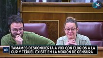 Tamames desconcierta a Vox con elogios a la CUP y Teruel Existe en la moción de censura