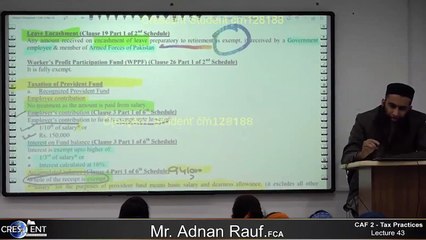 CAF-2 || Lecture 43 || Tax | sir Adnan Rauf | 2023