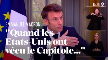 Retraites : face aux incidents, Macron évoque l'invasion du Capitole dans son interview à 13h