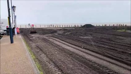 Rock A Nore Car Park in Hastings, East Sussex, being resurfaced ahead of summer