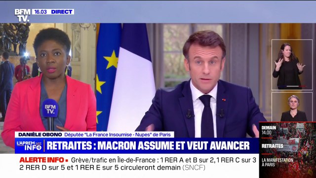 Danièle Obono (LFI): C'est un président pyromane. Son intervention est à des années-lumière de ce que lui disent les Français