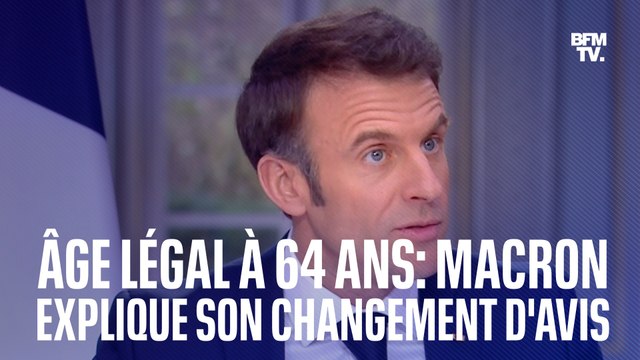 La situation est drastiquement différente : Emmanuel Macron justifie son changement d'avis, par rapport à 2019, sur le report de l’âge légal de départ à la retraite