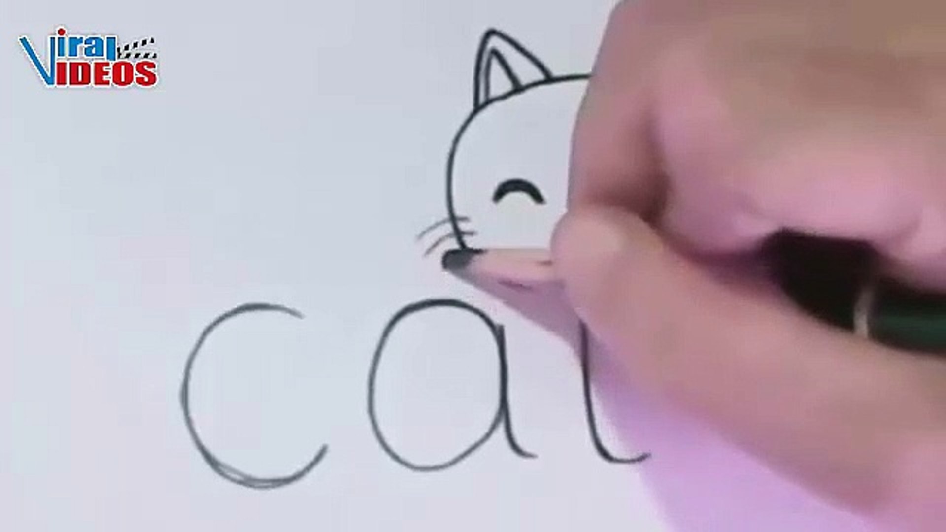 كيفية رسم القط - كيف تحول كلمة Cat لرسم قطه - تعليم الرسم للأطفال - video  Dailymotion
