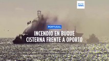 Sofocado el incendio a bordo de un buques cisterna con productos inflamables frente a Oporto