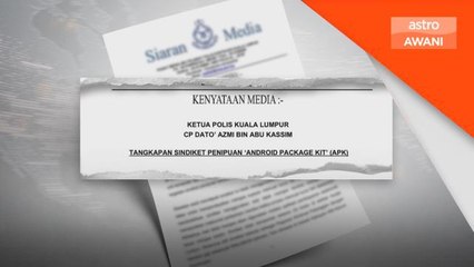 Sindiket hantar fail APK sebelum kad debit mangsa