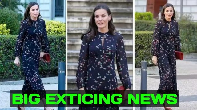 ROYAL SHOCKED! Queen Letizia recycles a chic polka-dot dress with £1,449 earrings, In Madrid today