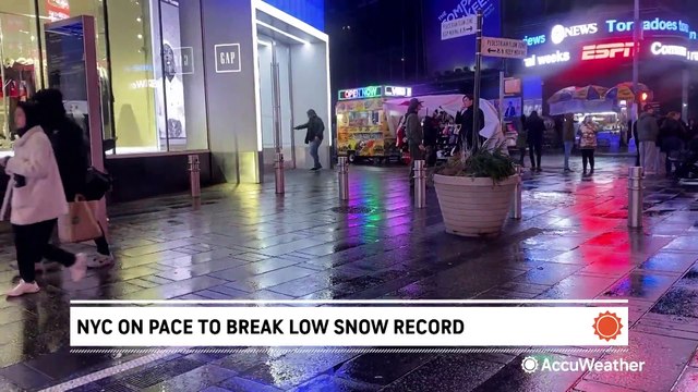Experts say NYC on pace to break low snow record