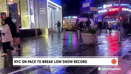 Experts say NYC on pace to break low snow record