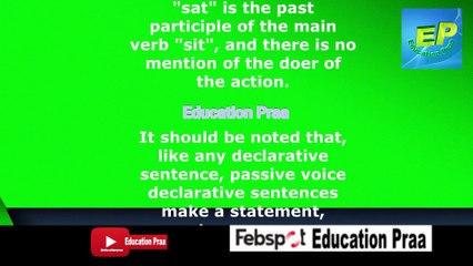 Passive Voice Declarative Sentence | English Praa | Education Praa