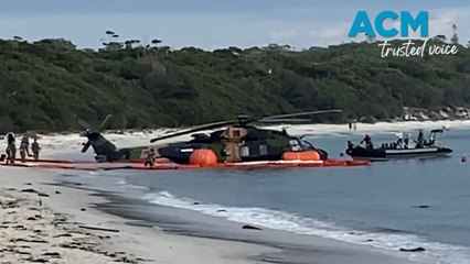 Explosion, fire seconds before Army helicopter ditches into Jervis Bay