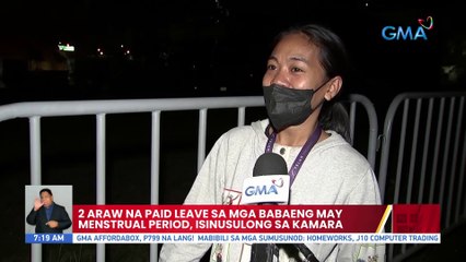 2 araw na paid leave sa mga babaeng may menstrual period, isinusulong sa Kamara | UB