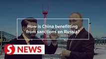 How does China benefit from sanctions on Russia?