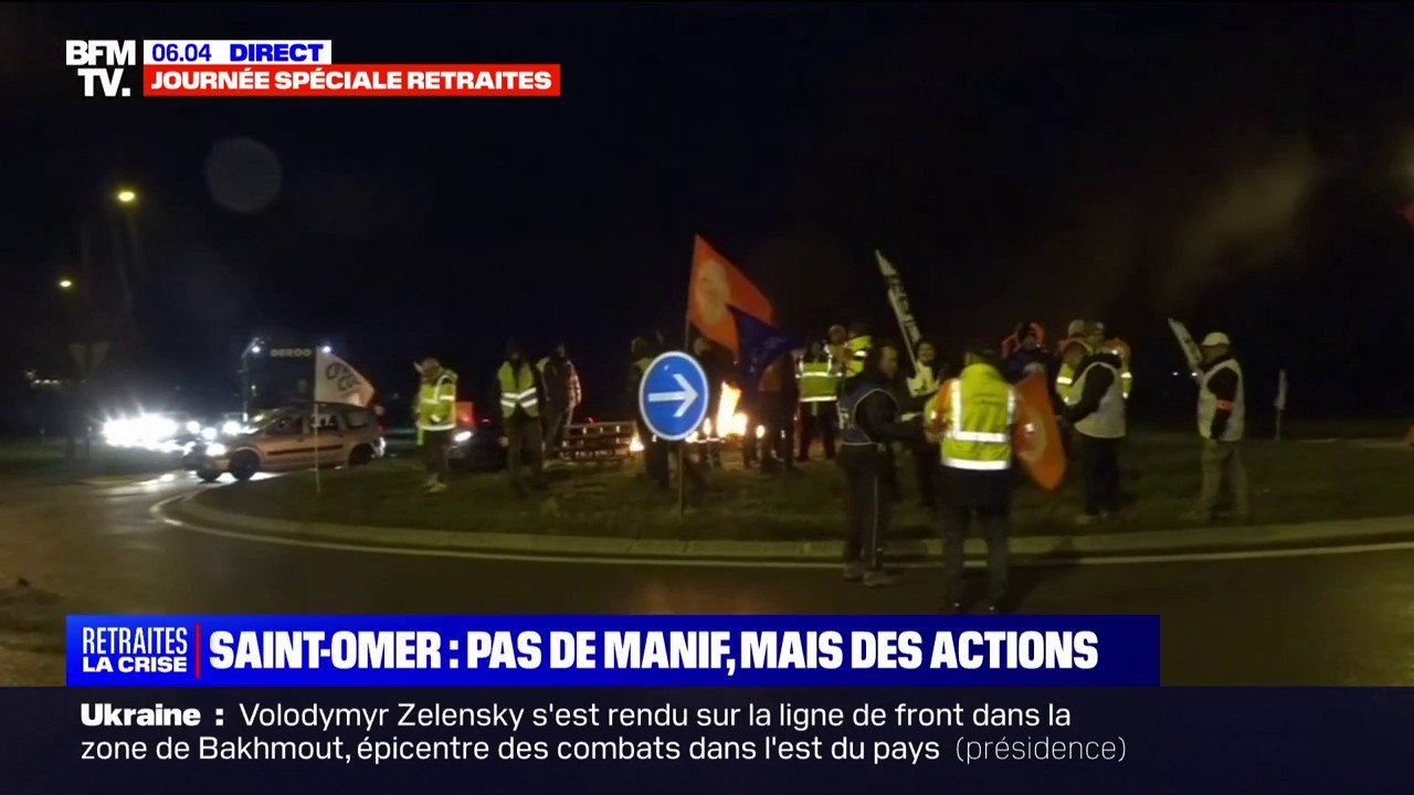 "Où est la démocratie?": à Saint-Omer, les manifestants bloquent un rond-point