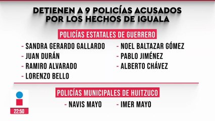 Detienen a nueve policías acusados por el caso Ayotzinapa