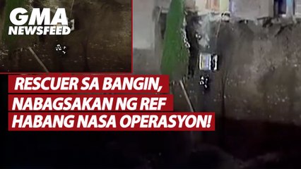 Rescuer sa bangin, nabagsakan ng ref habang nasa operasyon! | GMA News Feed