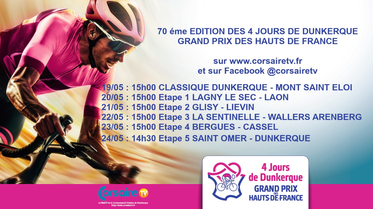 En direct du 19 au 24 Mai 2026 : 70 éme édition de 4 jours de Dunkerque - Grand Prix des Hauts de France