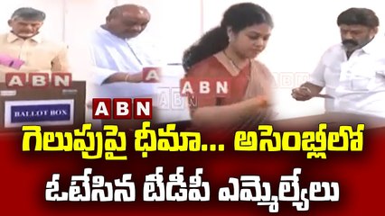 గెలుపుపై ధీమా... అసెంబ్లీలో ఓటేసిన టీడీపీ ఎమ్మెల్యేలు_Ap Mlc Elections Live_ ABN Telugu