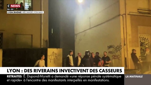 Retraites - A Lyon, des riverains en colère s'en sont pris aux casseurs: Allez brûler votre quartier ! Allez brûler vos voitures ! - Regardez