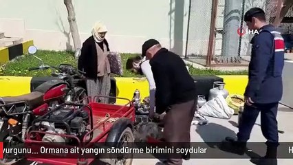 Hırsızların tehlikeli vurgunu... Ormana ait yangın söndürme birimini soydular