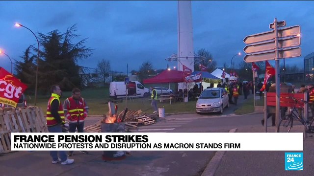 French unions dig in after Macron defends pension reform
