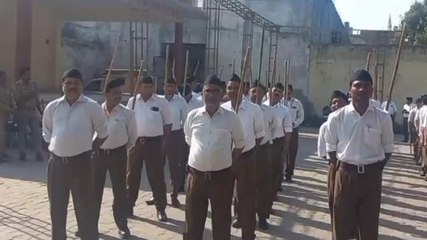 आरएसएस ने किया पथ संचलन, लोगों को दिया राष्ट्र निर्माण के लिए काम करने का संदेश