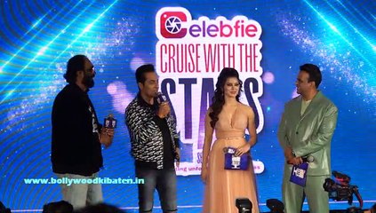 Urvashi Rautela & Sudhanshu Pandey, Raminder Singh for celebration of Celebfie Cruise with Stars Season 2, in Mumbai.