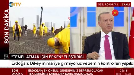 Cumhurbaşkanı Erdoğan: Artçı depremler nedeniyle döktüğümüz beton ve kalıplarda hasar veya çatlak olursa hızla onarımı yapılır