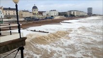 Watch waves batter Worthing seafront at high tide on March 23 2023