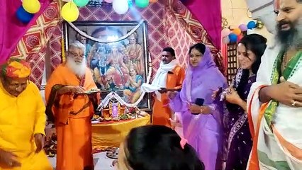 नवाह्न परायण  के सामूहिक पाठ में हुआ भगवान श्री राम के जन्म का वर्णन