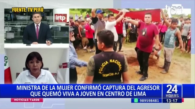 Ministra de la Mujer confirma captura del presunto sujeto que intentó quemar viva a mujer